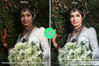 skin beauty, wedding and any portrait photo retouching