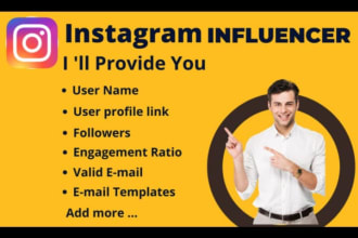 research and find best instagram youtube and facebook influencer