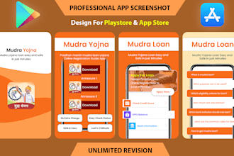design mobile app screenshots for play store and app store