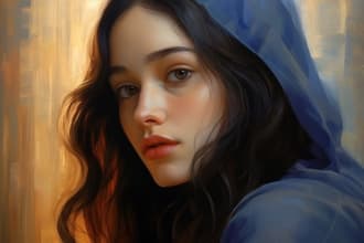 make portrait illustration in digital oil painting style