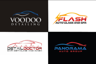 do automotive auto mobile detailing car wash logo design
