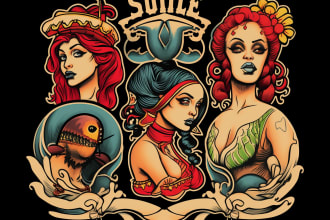 design a tattoo in the traditional or old school style