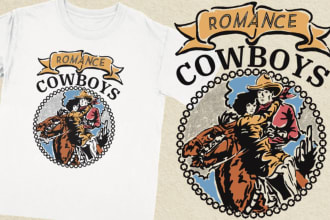 draw western vintage for logo and t shirt