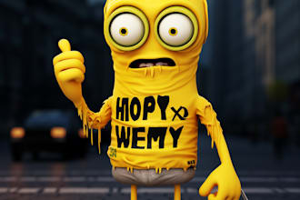 draw a  simpsons yellow cartoon character