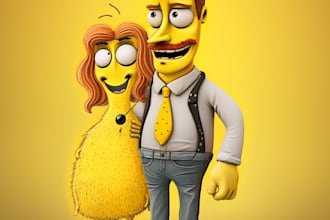 create a yellow cartoon character
