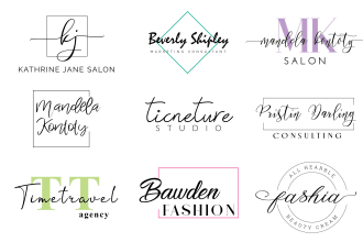 design signature elegance pro stylish font based logo