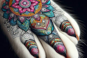 do stunning pet tattoo design in line art