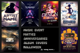 design persuasive event flyers, music covers, posters