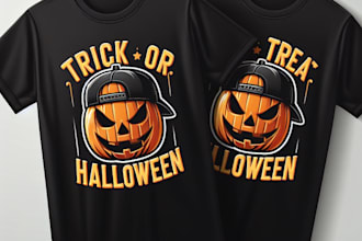 do creative halloween pumpkin t shirt design for you  with express delivery