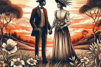 draw cute couple portrait cartoon illustration from a photo and friendship portr