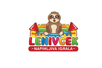 design cute sloth kids inflatable playgrounds logo