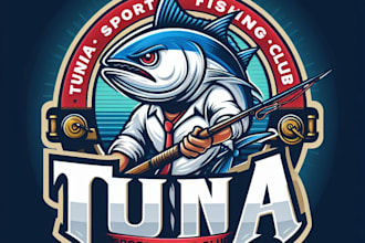 make an amazing tuna sport fishing club mascot logo in one day