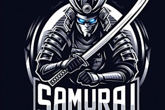 create amazing samurai esport mascot logo with unlimited revisions