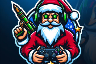 design super santa gaming mascot logo for your company