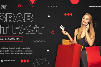 make fancy looking shopify banner design for shopify store