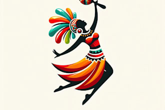 design creative african female dance logo for you with express delivery