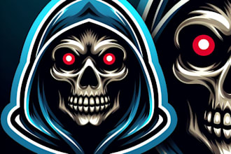 do skull mascot logo and illustration for your business page