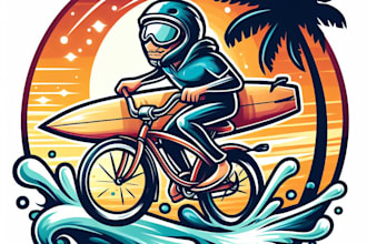 design awesome ride a bike mascot logo for your business