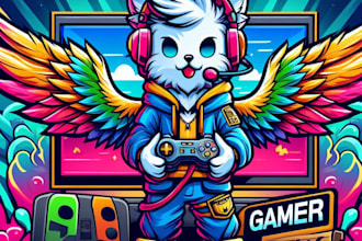 design super mascot wings gamer logo for you with express delivery