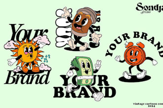 design vintage retro cartoon streetwear brand