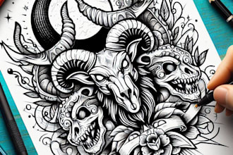 draw custom unique tattoo design for you