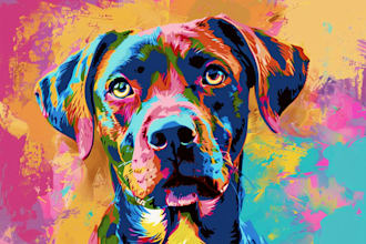 design colorful pop art for your pet