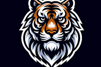 do tiger head mascot logo design service for your company