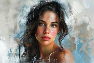 design realistic digital oil painting from your photo