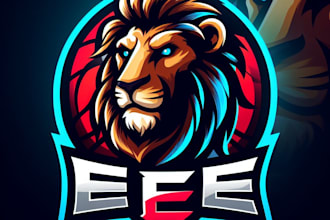 do lion, e sport, mascot, animal, head, logo design