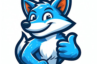 do cartoon, blue, animal, mascot logo
