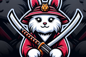 do hannya, katana, animal, mascot logo design