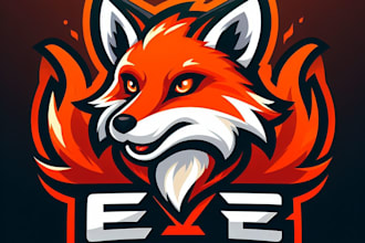 do fox, kitsune, e sport, mascot logo design