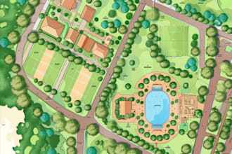 create vector map illustration