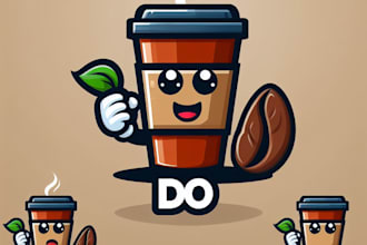 do cofe shop resturant mascot logo design