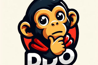 do monkey modern style mascot logo design