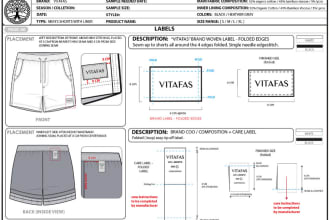 make tech pack, 3d fashion, 3d clothing design and sketching design