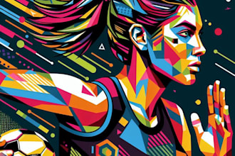 draw wpap pop art sport potrait