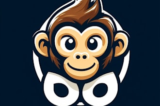do monkey modern style mascot logo design