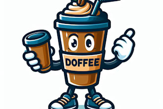 do cofe drinkls modern mascot logo design