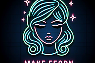 make neon favarite hari style mascot logo design