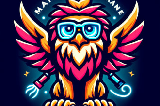make understand awesome grifin neon mascot logo design