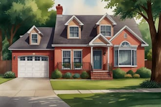 draw house portrait and friendship portrait