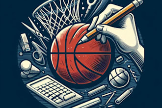 make, basketball, net, sketch, game, hoop, symbol, mascot logo design