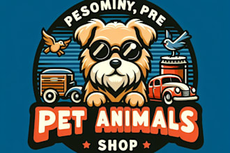 create beautiful pet animals shop mascot logo only 12 hours