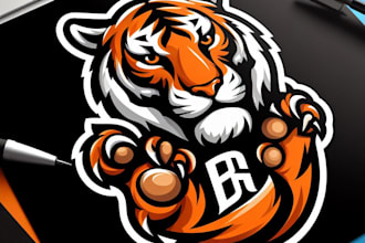 do, modern, style, tiger, claw, mascot, logo