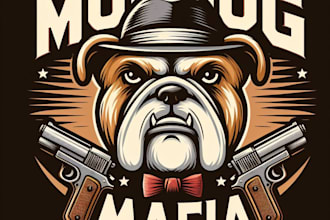 design high quality bulldog mafia mascot logo with express delivery