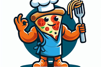 do modern awesome restaurant mascot logo design