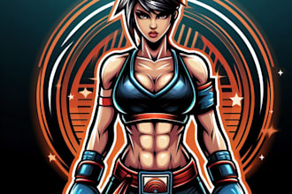 design eye catchy fighter girl esport mascot logo  in 12 hours