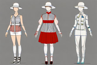 do fashion design and clothing cad technical flat sketch