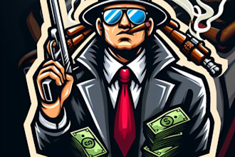 make different gangster gaming mascot logo with express delivery